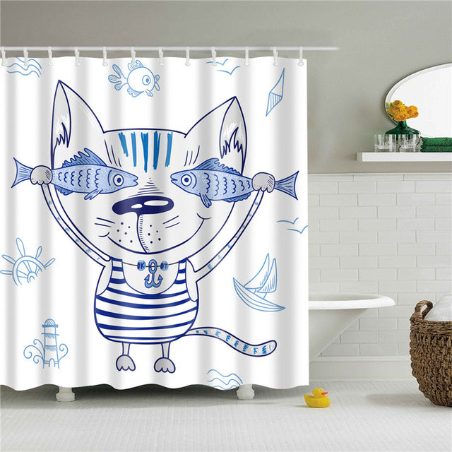 Sea Kitty Cat Shower Curtain