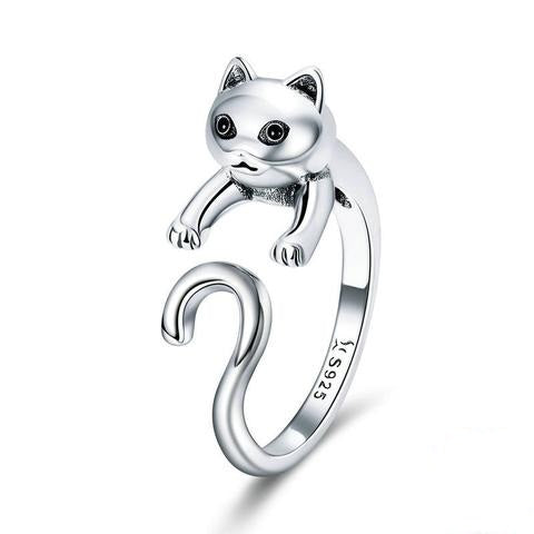 Silver Cat ring <br/> Cute Cat - The Cat Paradise