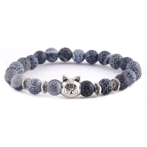 Cat Bead Bracelet - Dark blue | The Cat Paradise