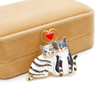 Cat Brooch <br> Couple of cats in love