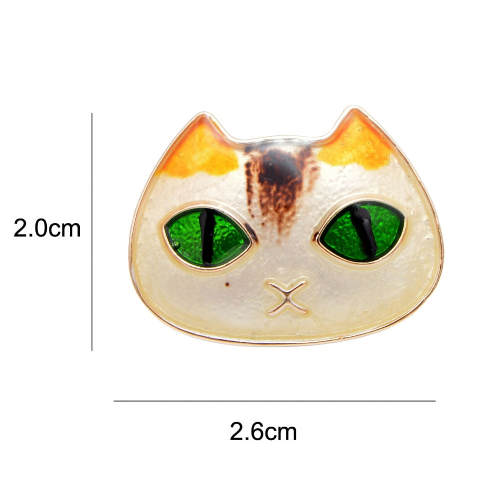 Cat Brooch - Green Eye Cat - dimension