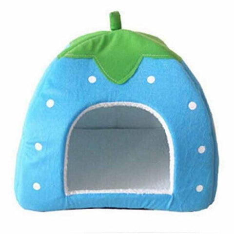 Cat Bed Cave <br/> Blue Strawberry - The Cat Paradise