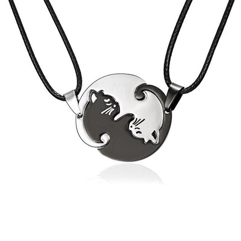 Yin Yang Cat Necklace <br> Cat Couple - The Cat Paradise