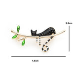 Cat Brooch <br> Black cat on a branch - The Cat Paradise