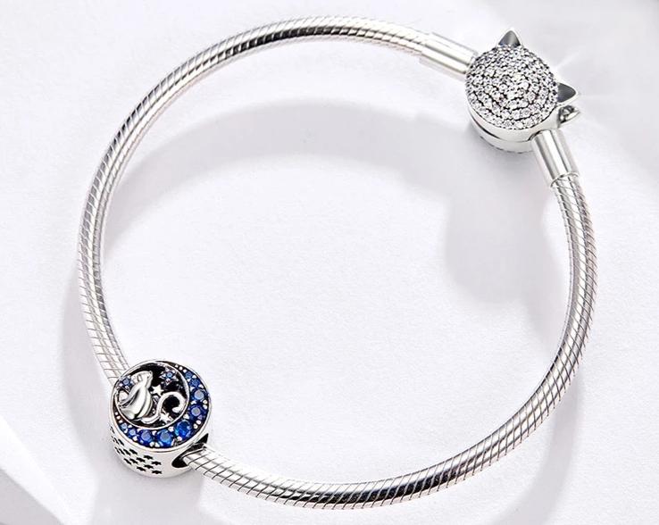 Silver Cat Charm <br> Blue Moon - The Cat Paradise