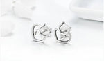 Silver Cat Earrings <br/> Lovely Cat - The Cat Paradise