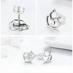 Silver Cat Earrings <br/> Lovely Cat - The Cat Paradise