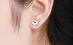 Silver Cat Earrings <br/> Stretching cat - The Cat Paradise