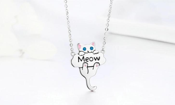 Silver Cat Necklace <br> Cat Meow - The Cat Paradise