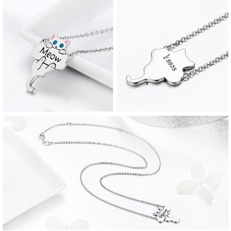 Silver Cat Necklace <br> Cat Meow - The Cat Paradise