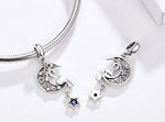 Silver Cat Charm <br> Vintage Moon and Star Cat - The Cat Paradise