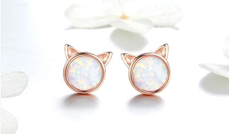 Silver Cat Earrings <br/> Cute Cat Ears - The Cat Paradise