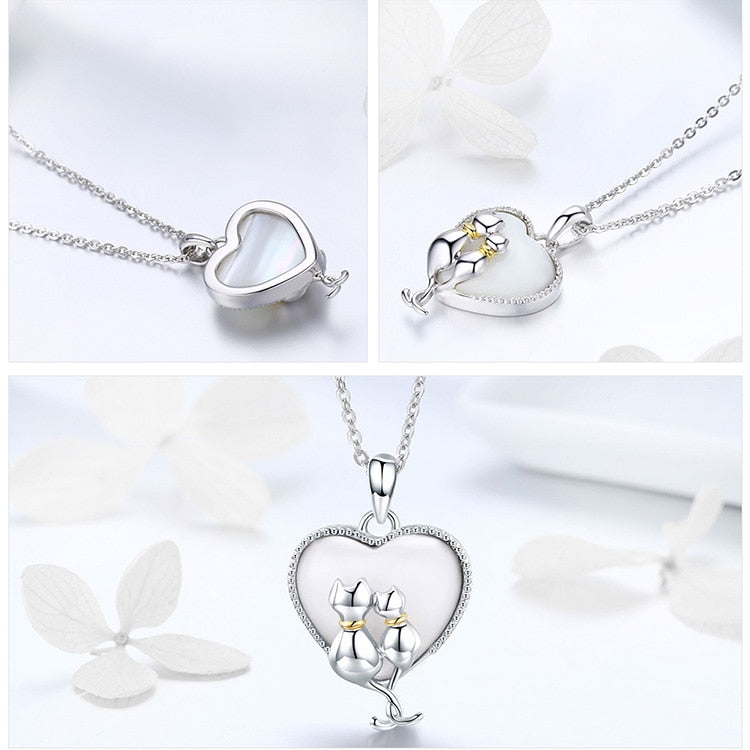 Silver Cat Necklace <br> Cat Love - The Cat Paradise