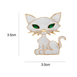 Cat Brooch - White Cat - Dimension