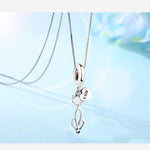 Silver Cat Charm <br> Cat Heart Pendant - The Cat Paradise