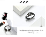 Silver Cat Ring <br> Black Cat - The Cat Paradise