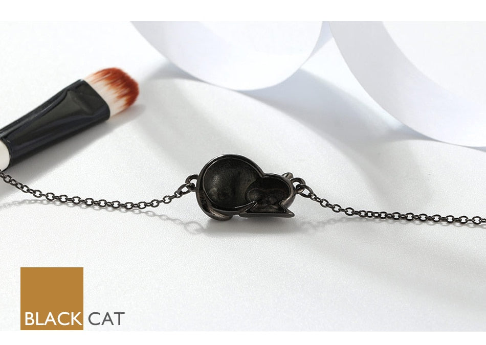 Silver Cat Bracelet <br> Black Cat - The Cat Paradise