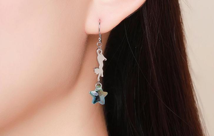 Silver Cat Earring <br/> Love Star Cat - The Cat Paradise