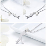 Silver Cat Necklace <br> Cat playing - The Cat Paradise