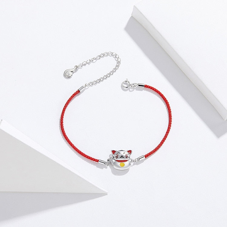 Silver Cat Bracelet <br/>  Lucky Cat - The Cat Paradise