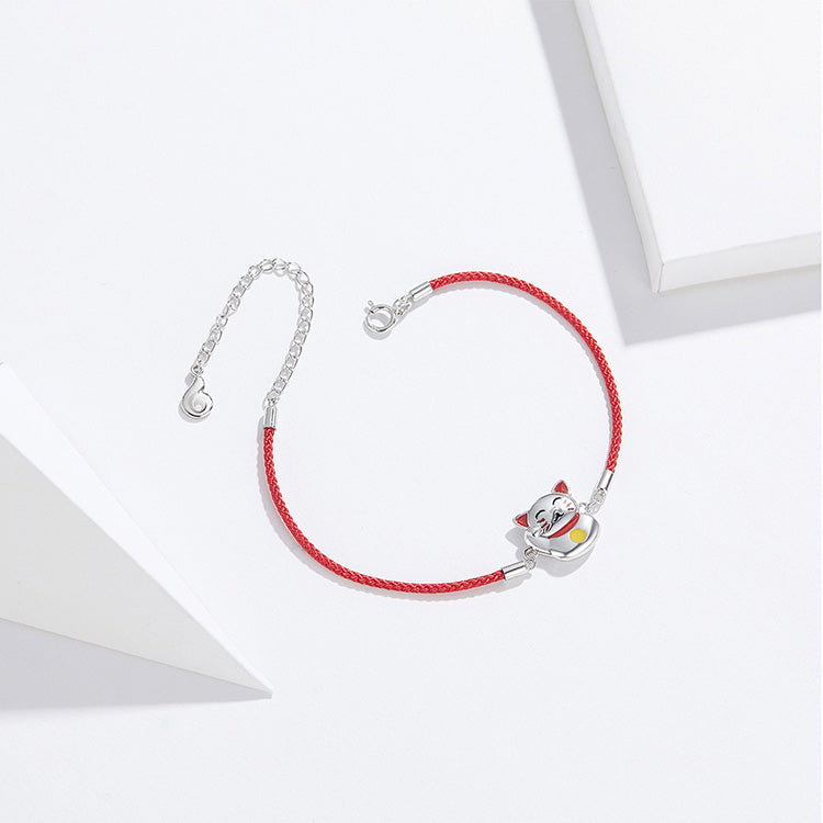 Silver Cat Bracelet <br/>  Lucky Cat - The Cat Paradise