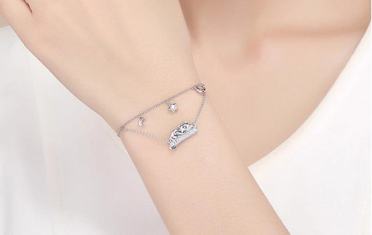 Silver Cat Bracelet <br/> Cat Moon - The Cat Paradise