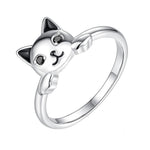 Silver Cat Ring <br> Cute Cat - The Cat Paradise