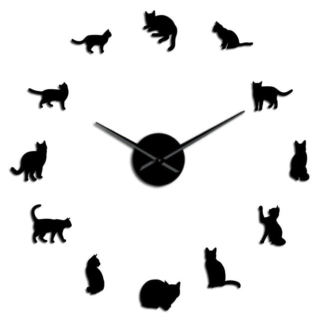 Cat Clock <br>  Silhouette Cats - The Cat Paradise