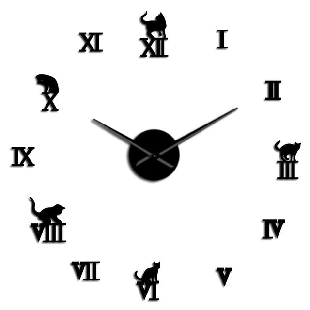 Cat Clock <br> Mirror - The Cat Paradise