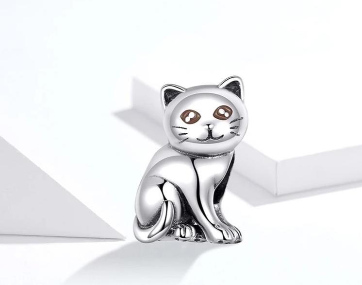 Silver Cat Charm <br/> Cute Kitten - The Cat Paradise