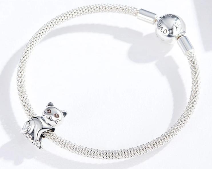 Silver Cat Charm <br/> Cute Kitten - The Cat Paradise