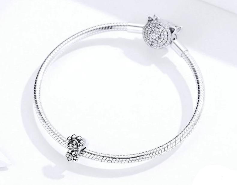 Silver Cat Charm <br/> Cat Paw - The Cat Paradise