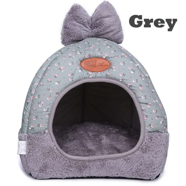 Cat Bed Cave <br/> Small Cat House Grey - The Cat Paradise