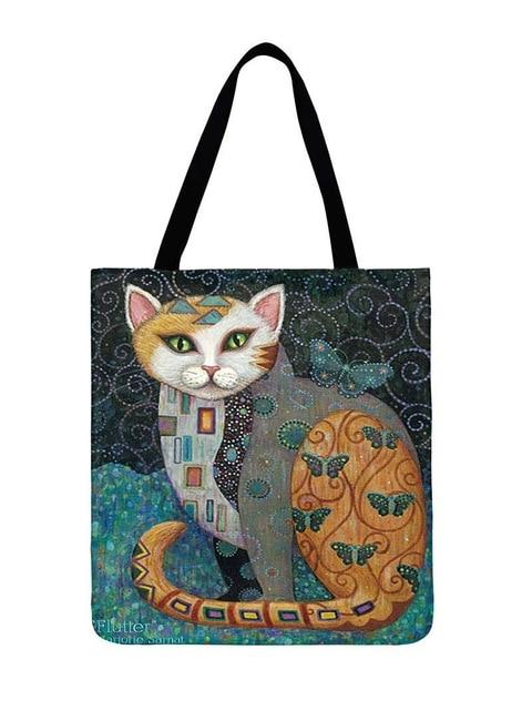 Cat Tote Bag <br> Cat and butterfly - The Cat Paradise