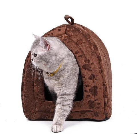 Cat Bed Cave <br/> Brown  Cat Paw - The Cat Paradise