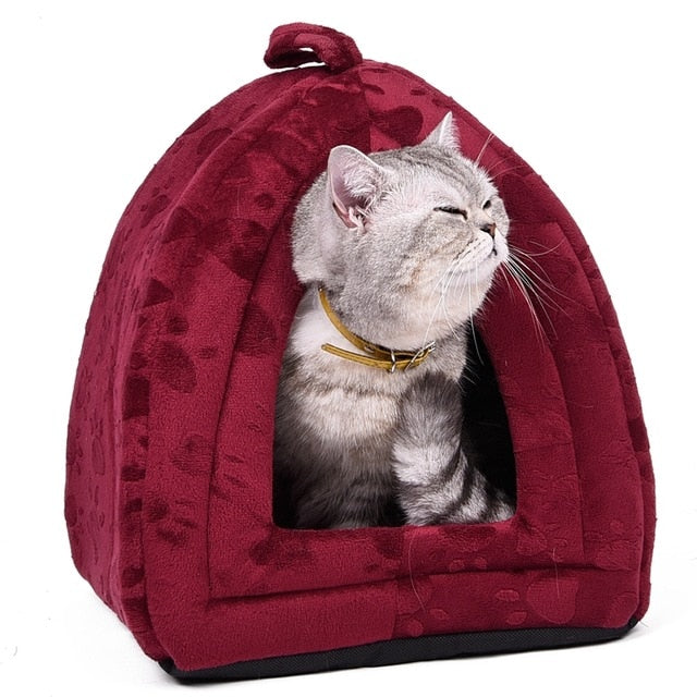 Cat Bed Cave <br/> Red Bordeaux - The Cat Paradise