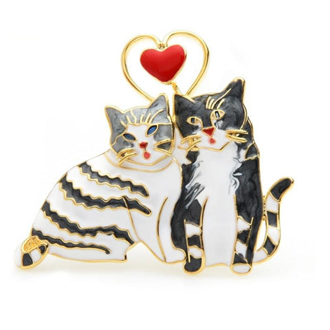 Cat Brooch - Cats in love - The Cat Paradise