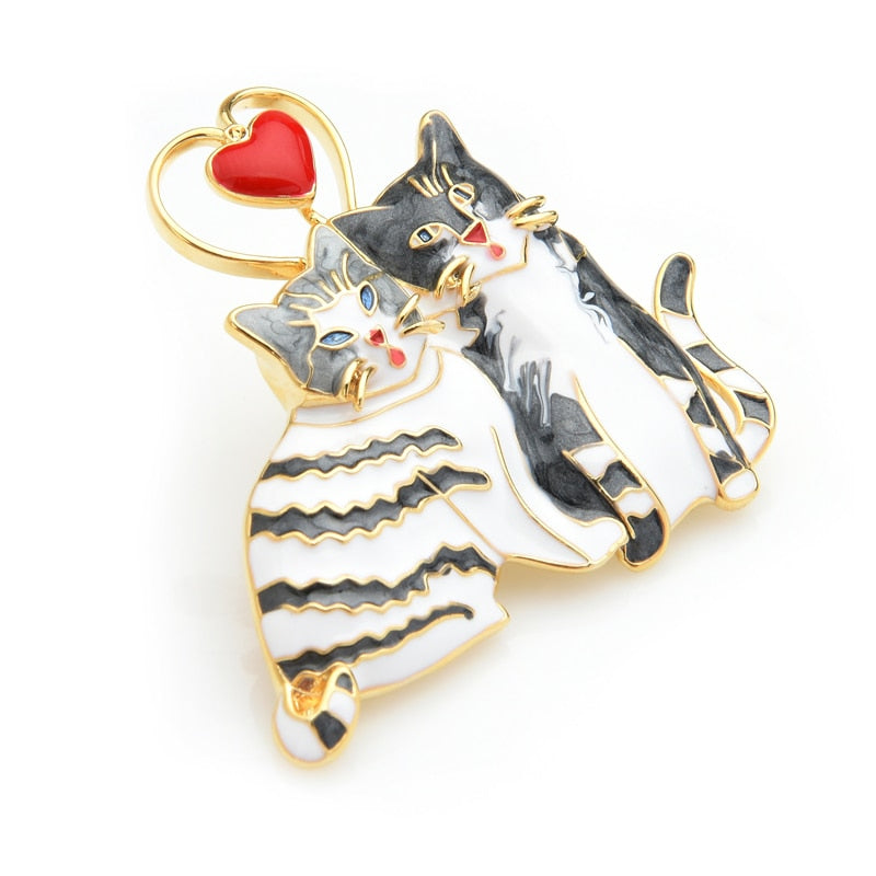 Cat Brooch <br> Cats in love