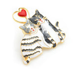 Cat Brooch <br> Cats in love