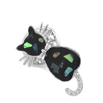 Cat Brooch <br> Green Crystal Cat - The Cat Paradise