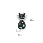 Cat Brooch <br> Green Crystal Cat - The Cat Paradise