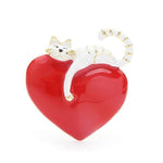 Cat Brooch <br> Cat on a heart