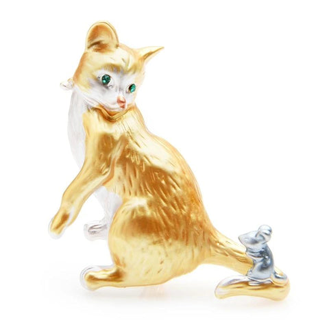 Cat Brooch <br> Cat and a mouse - The Cat Paradise