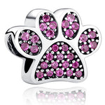 Silver Cat Charm <br> Pink Cat Footprint - The Cat Paradise