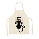 Cat Apron <br> Black cat scratching a wall - The Cat Paradise