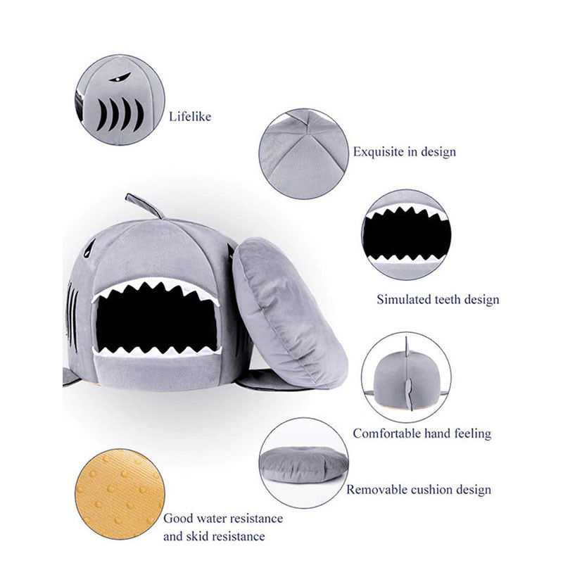 shark head cat bed