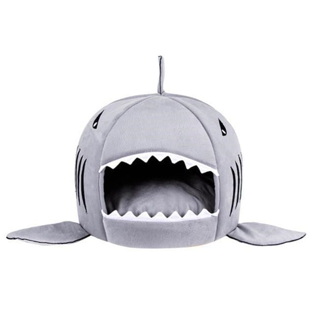 cat bed shark mouth