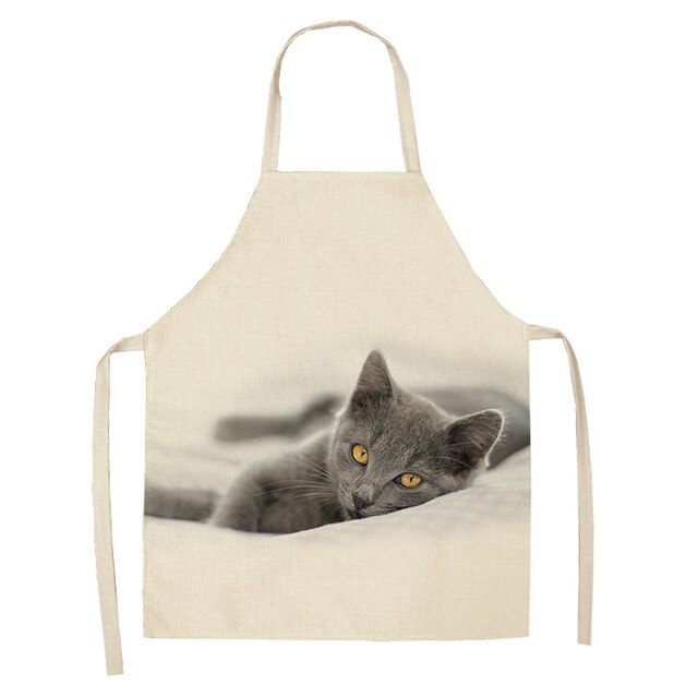 Cat Apron <br> Lying grey kitten - The Cat Paradise