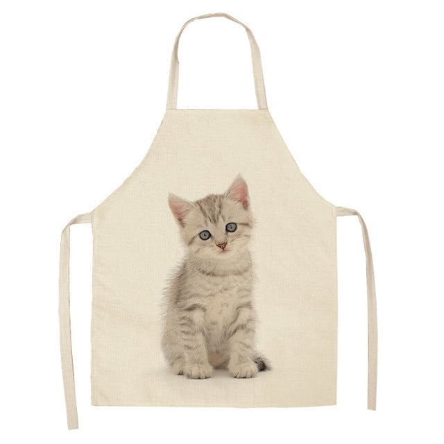 Cat Apron <br> Grey kitten observing - The Cat Paradise