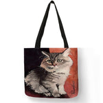 Cat Tote Bag - Painted grey cat